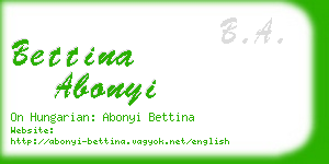 bettina abonyi business card